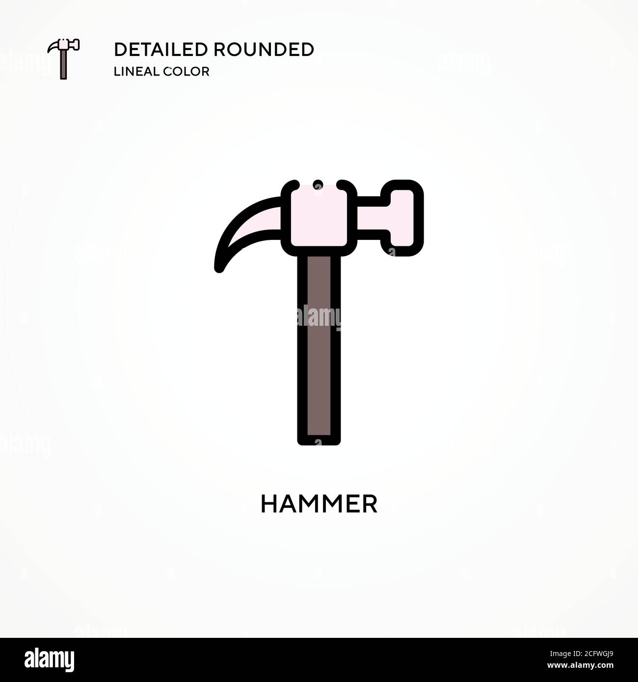 Hammer vector icon. Modern vector illustration concepts. Easy to edit