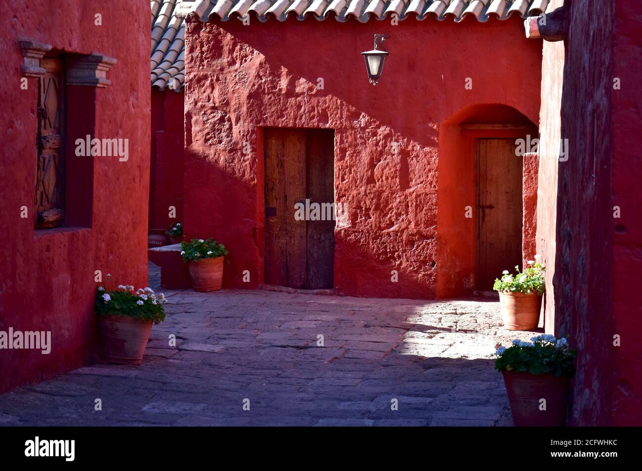 Colorful colonial architecture in Arequipa Stock Photo