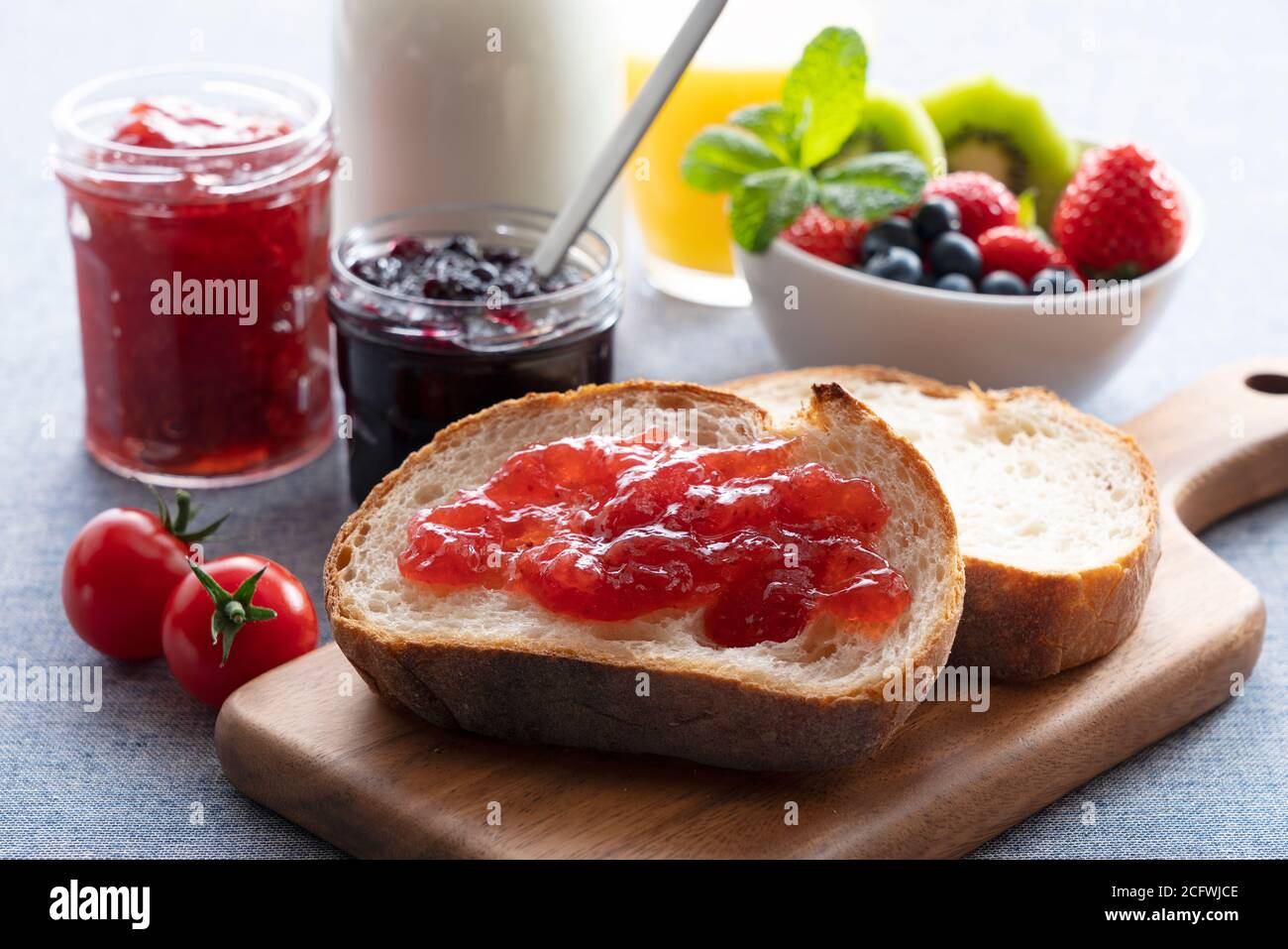 Bread and Jam Breakfast Image Photos Stock Photo Alamy