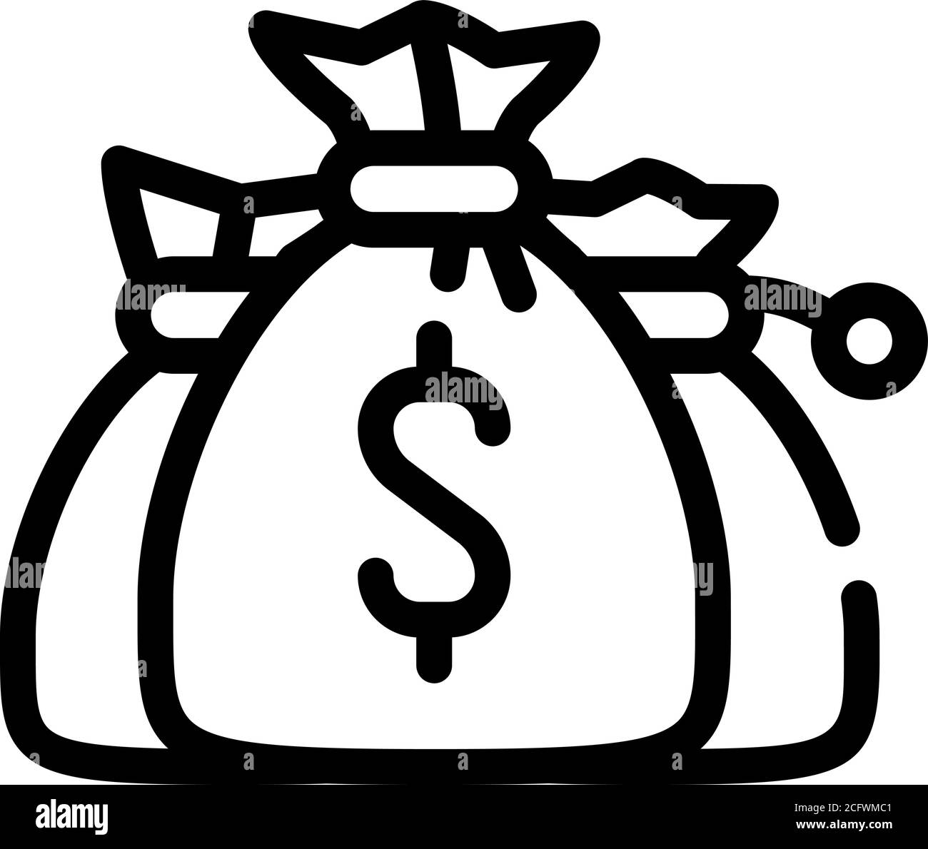 money bags line icon vector isolated illustration Stock Vector Image