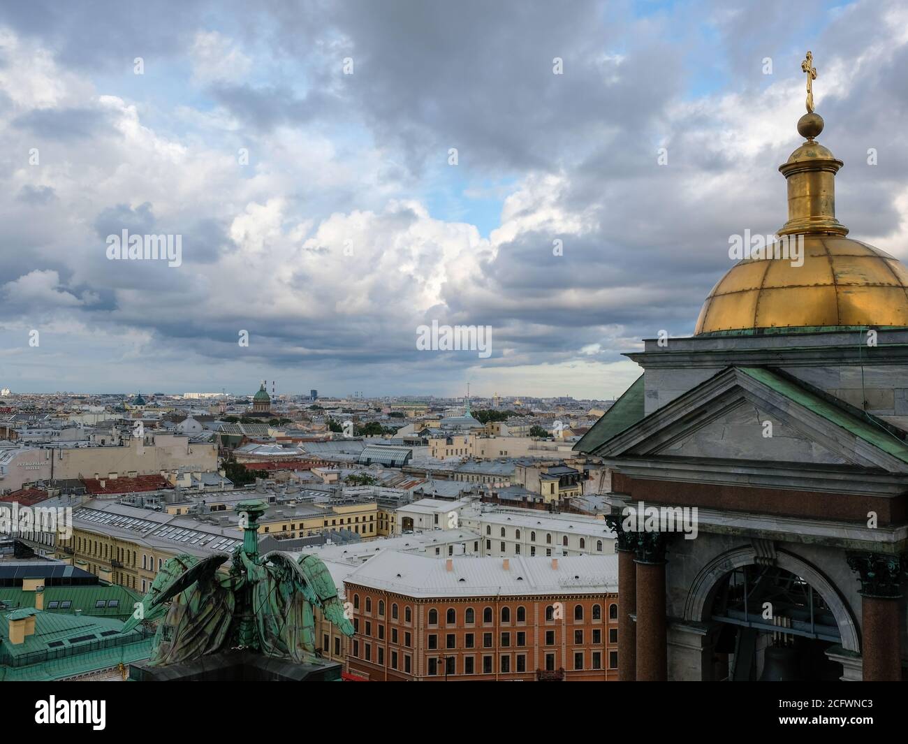 Saint Petersburg aerial view from Colonnade of St. Isaac's Cathedral in summer day, Russia Stock Photo