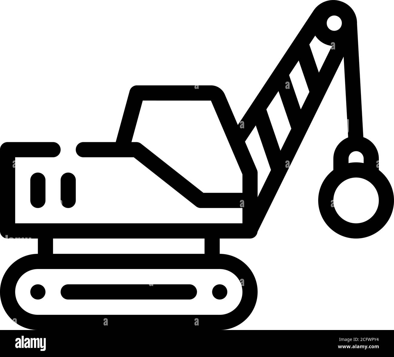 demolition crane line icon vector isolated illustration Stock Vector ...