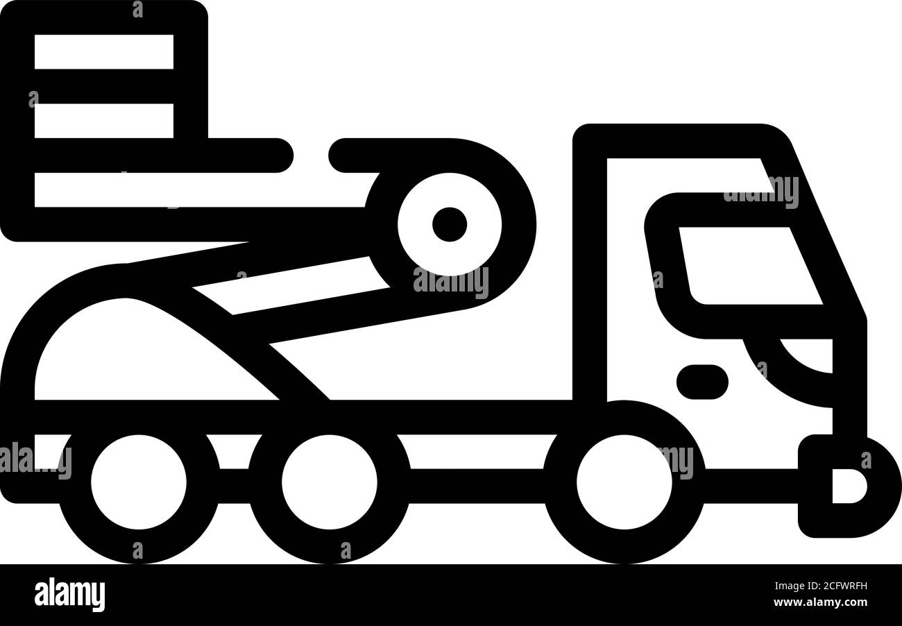 cherry picker line icon vector isolated illustration Stock Vector Image