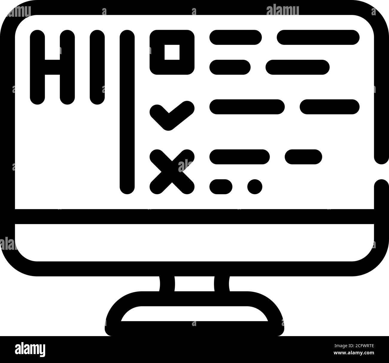 turing test line icon vector isolated illustration Stock Vector