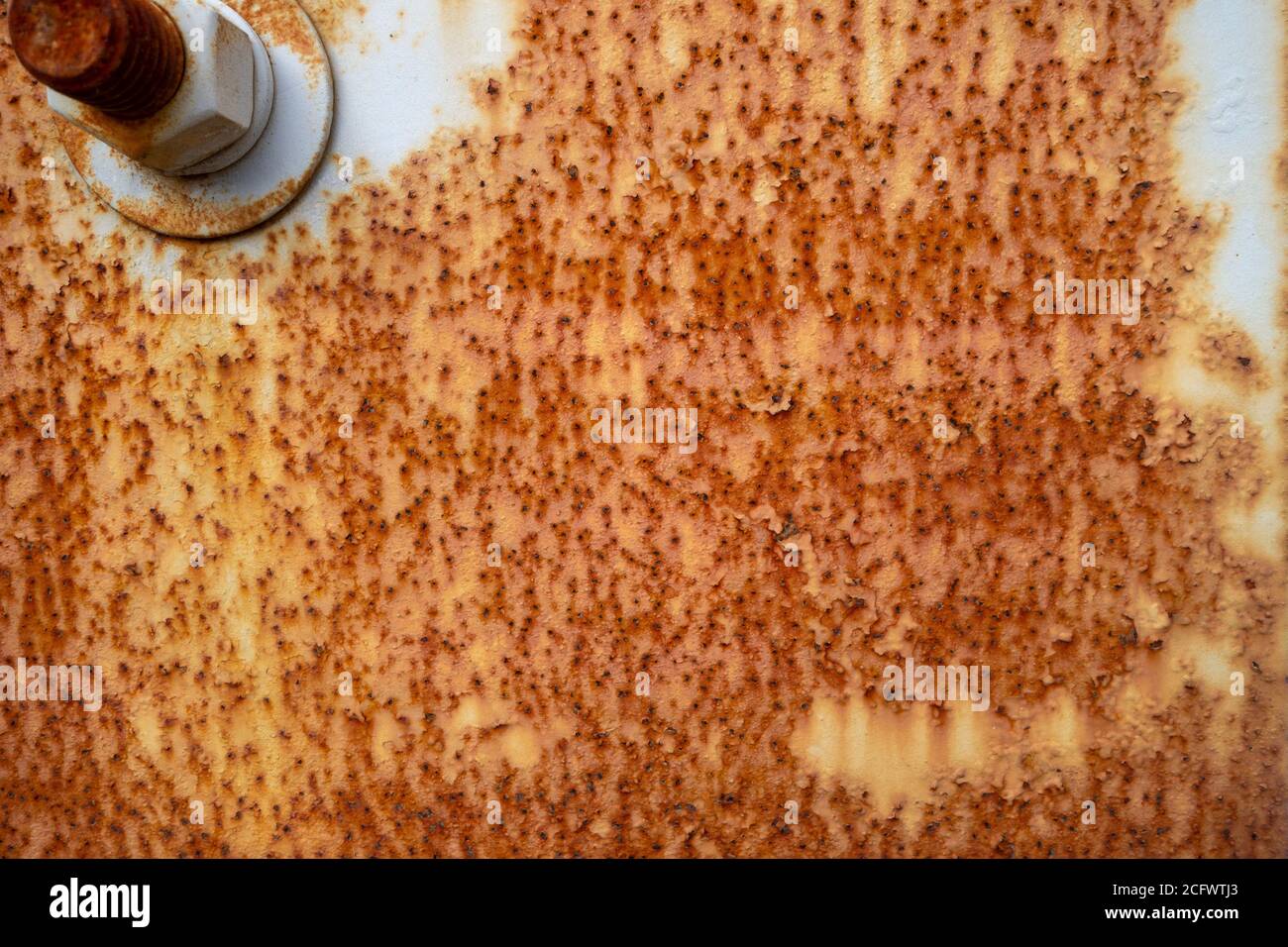 weathered and rusted metal paited surface Stock Photo