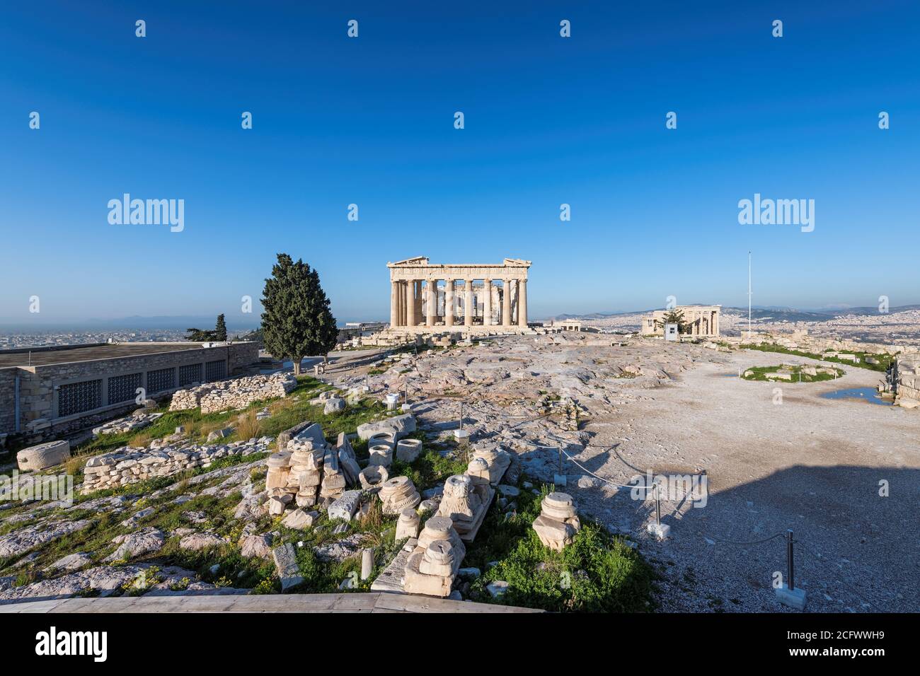 The Parthenon in the Acropolis of Athens Stock Photo