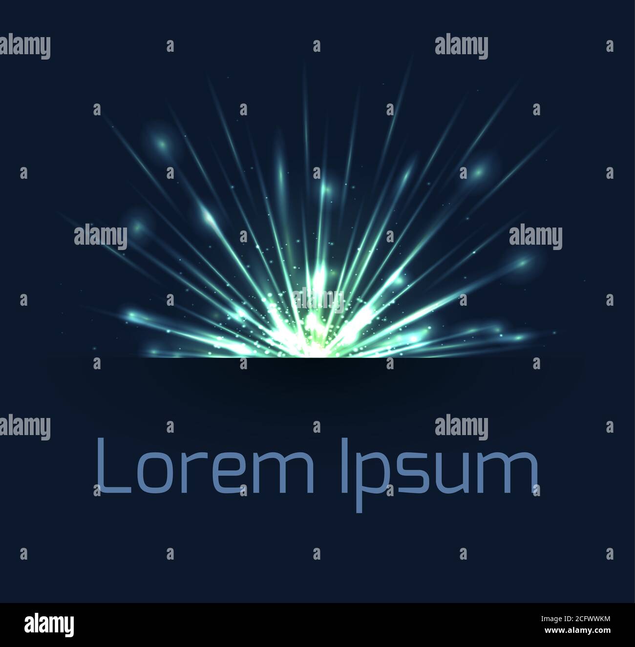 Abstract rays of light from point with place for  text. Light explosion. Sun rays. Vector element for your design Stock Vector
