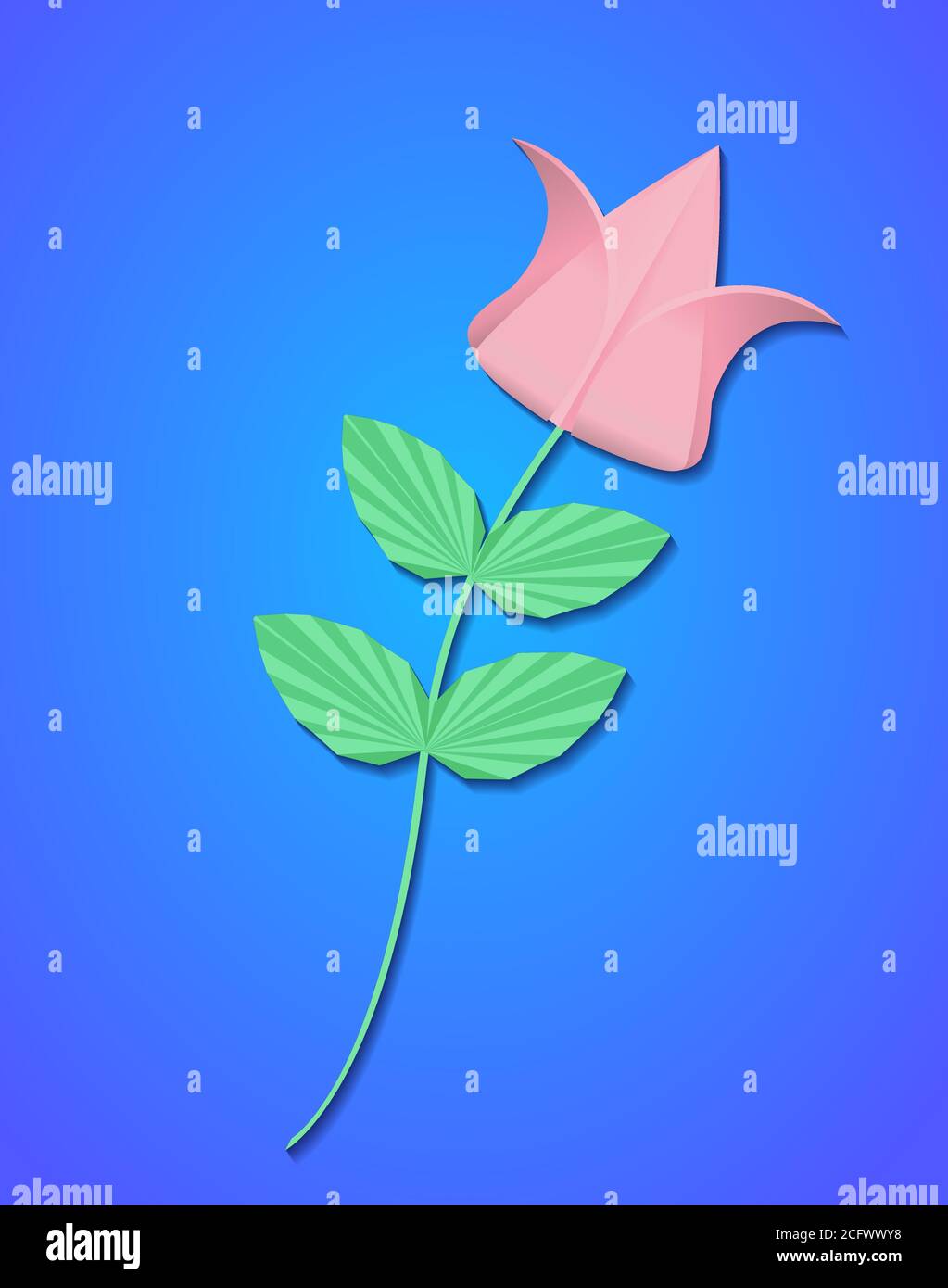 Paper origami flower. Vector element for your creativity Stock Vector