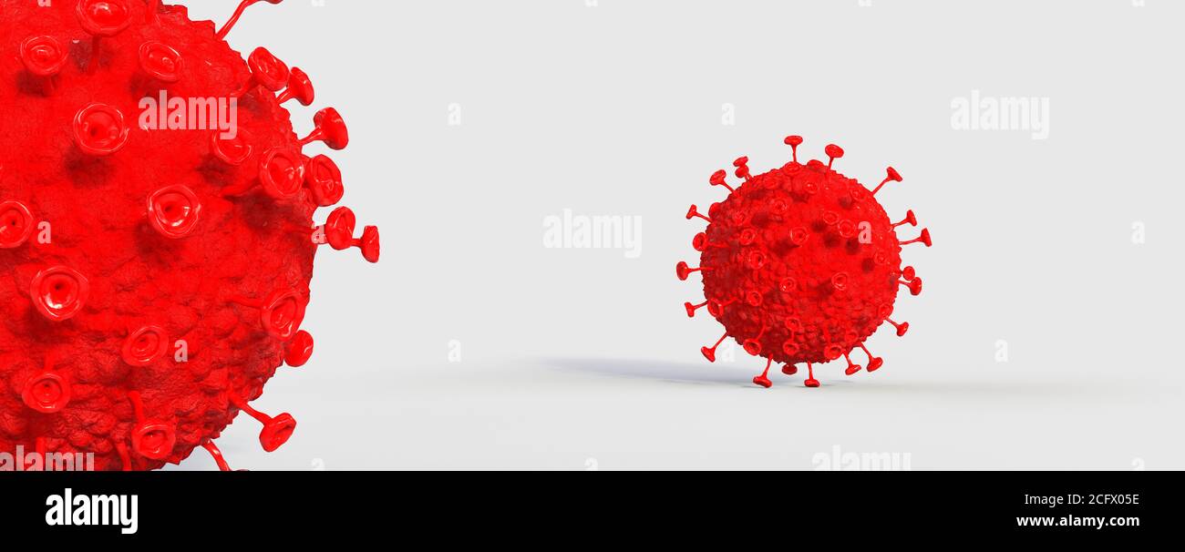 3D rendering Coronavirus close-up banner 3D rendering Stock Photo