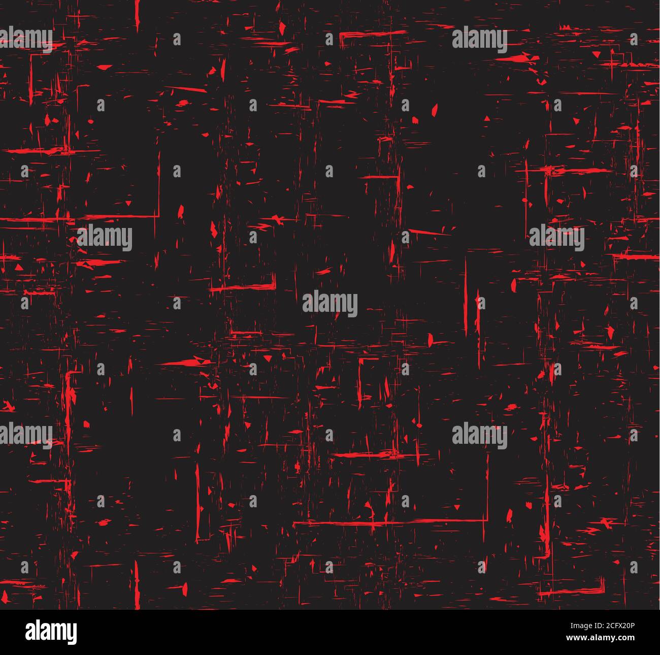 Seamless red and black grunge texture with scuffs. Vector pattern for your creativity. Stock Vector