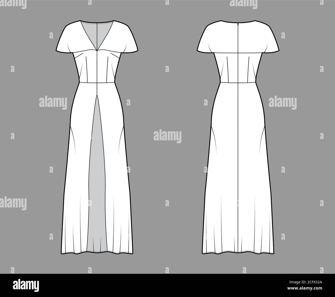 Short skirt with long split Stock Vector Images - Alamy