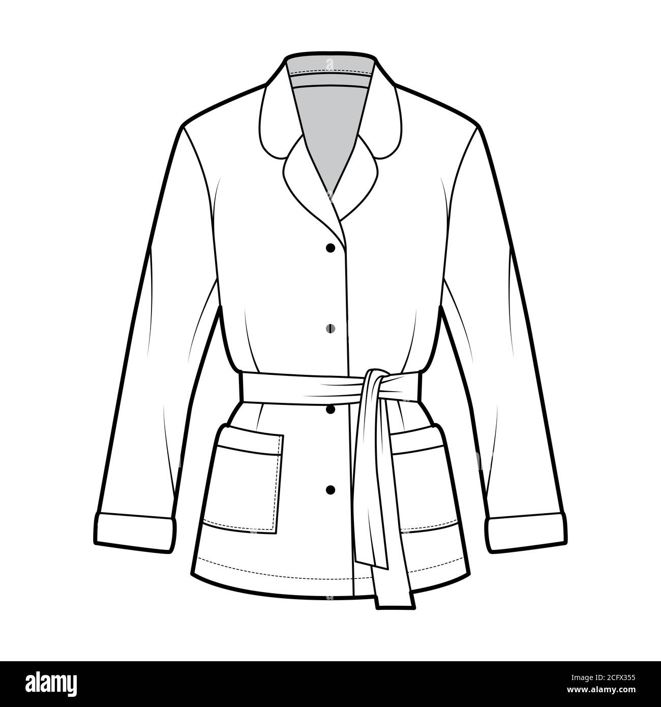 Short coat rounded Stock Vector Images - Alamy