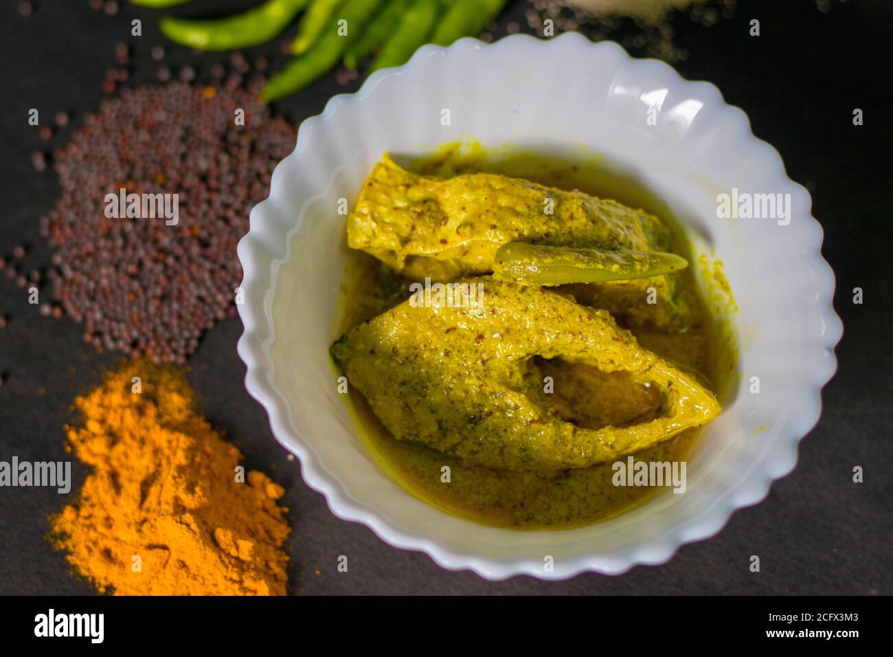 Bengali Yellow Seafood Curry Rui Macher Jhol Rohu Fish Curry Oriya