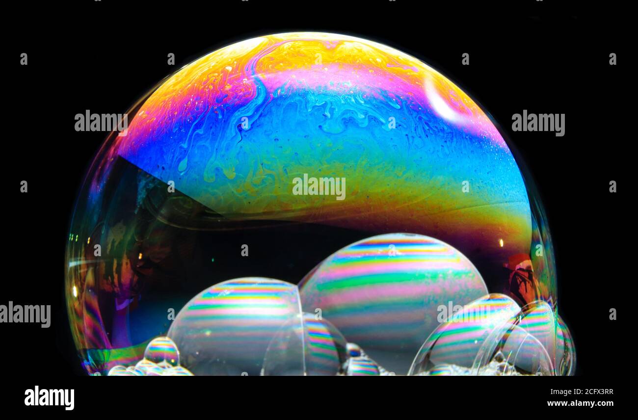 Realistic soap bubble rainbow hi-res stock photography and images - Alamy