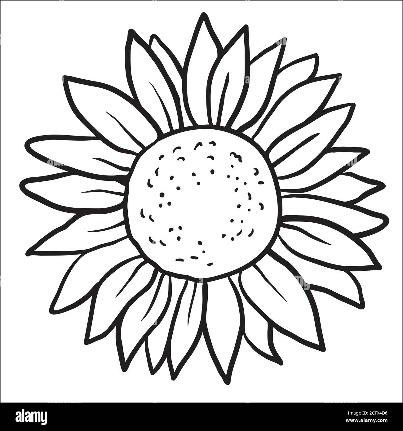 Simple Sunflower Coloring Page