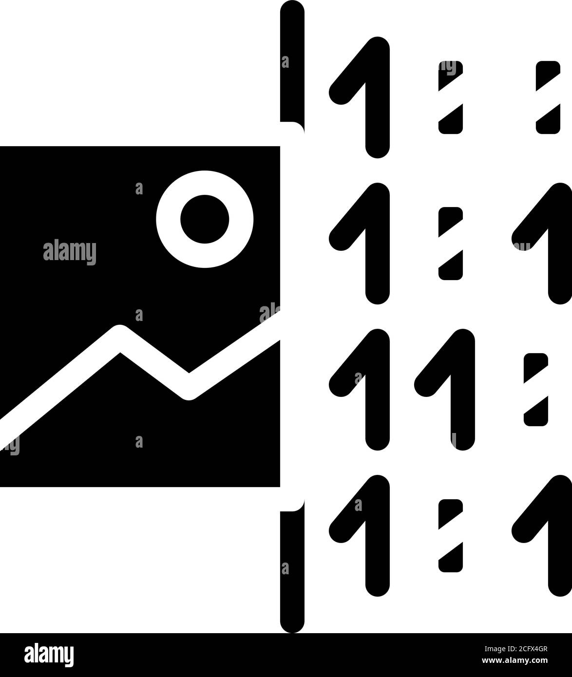 image binary code glyph icon vector illustration Stock Vector Image ...