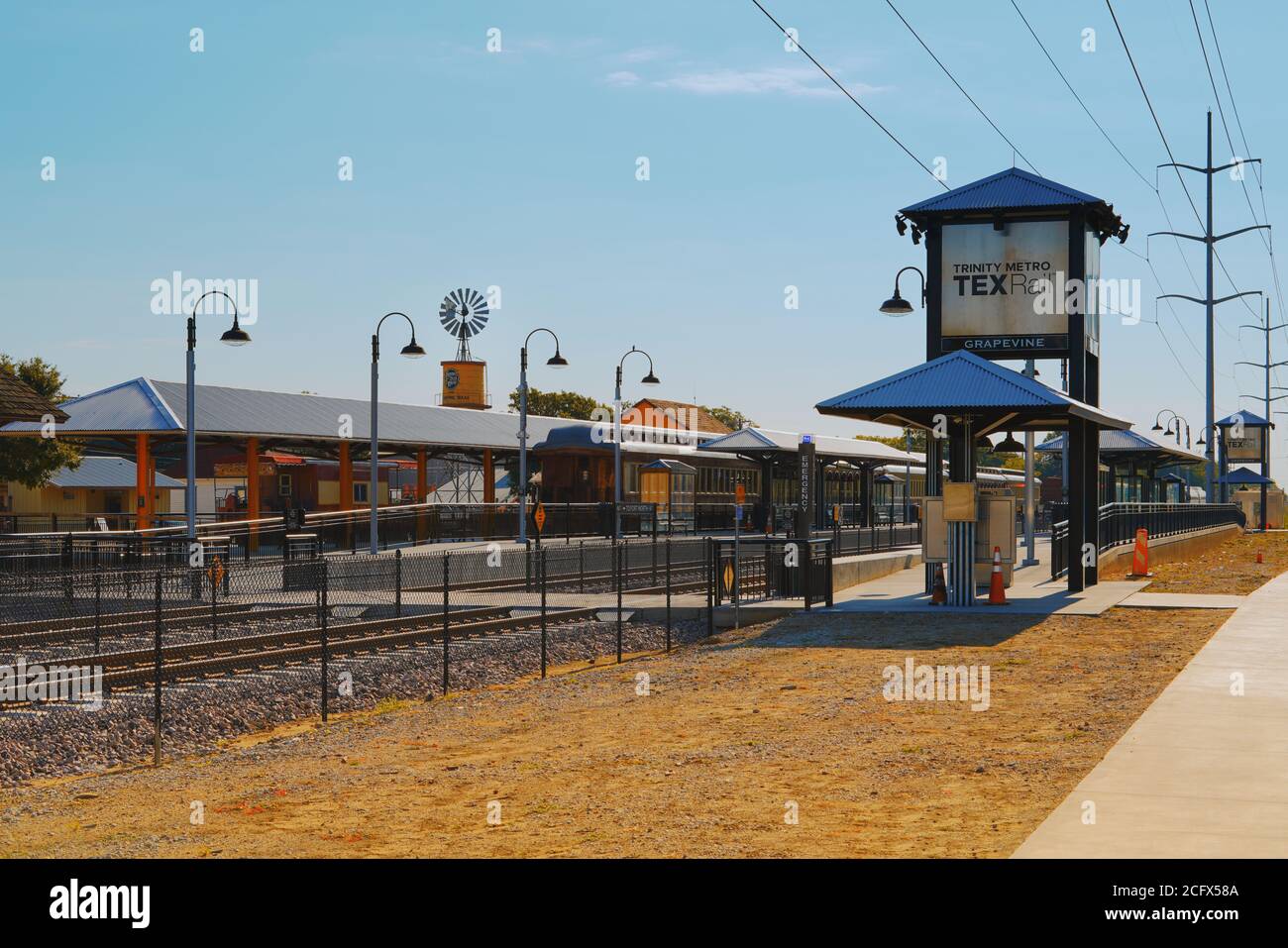 GRAPEVINE, TEXAS, USA - JULY 24, 2019: Grapevine railway station. Stock Photo