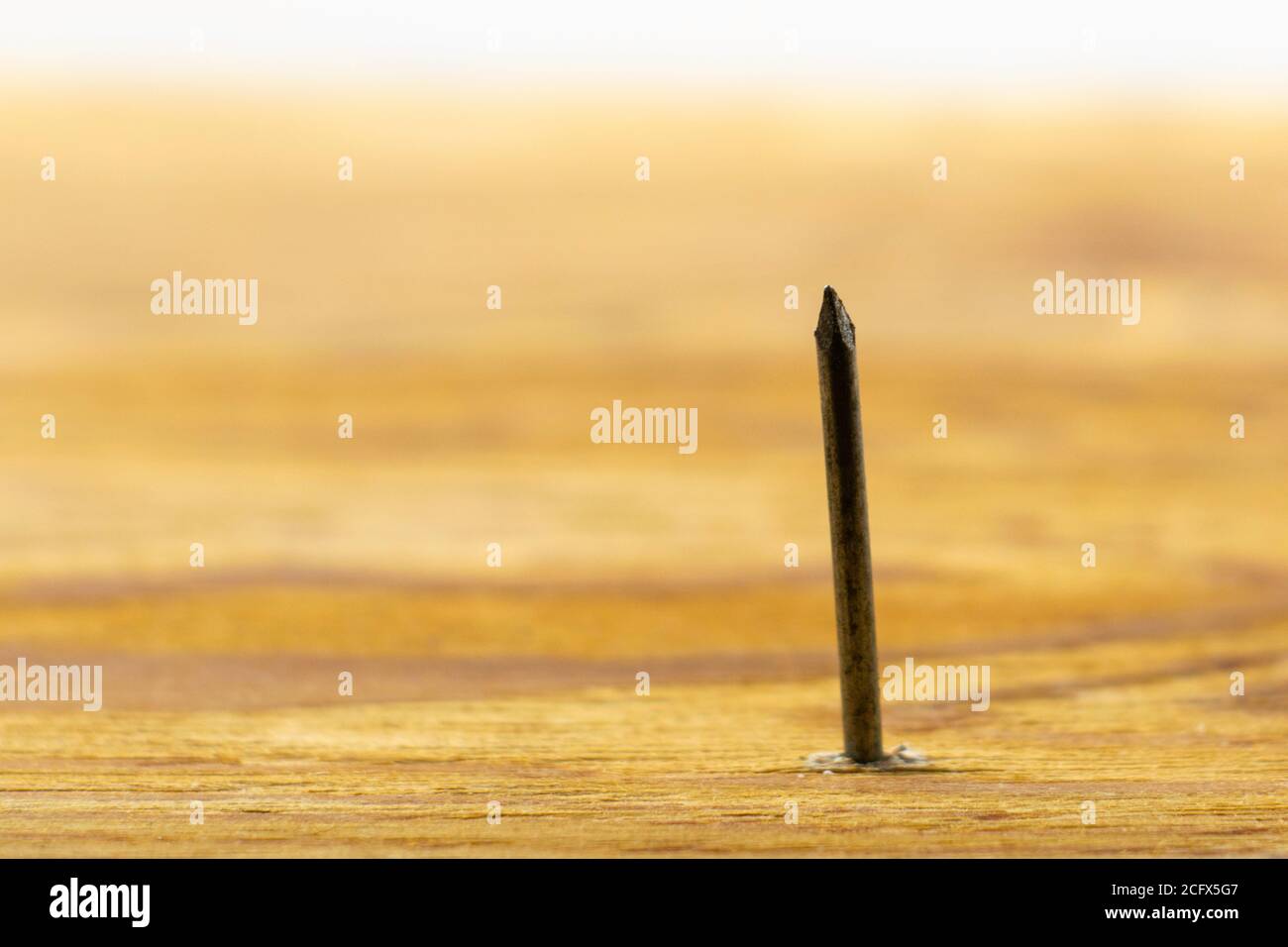 an-iron-nail-sticking-out-of-a-wooden-su