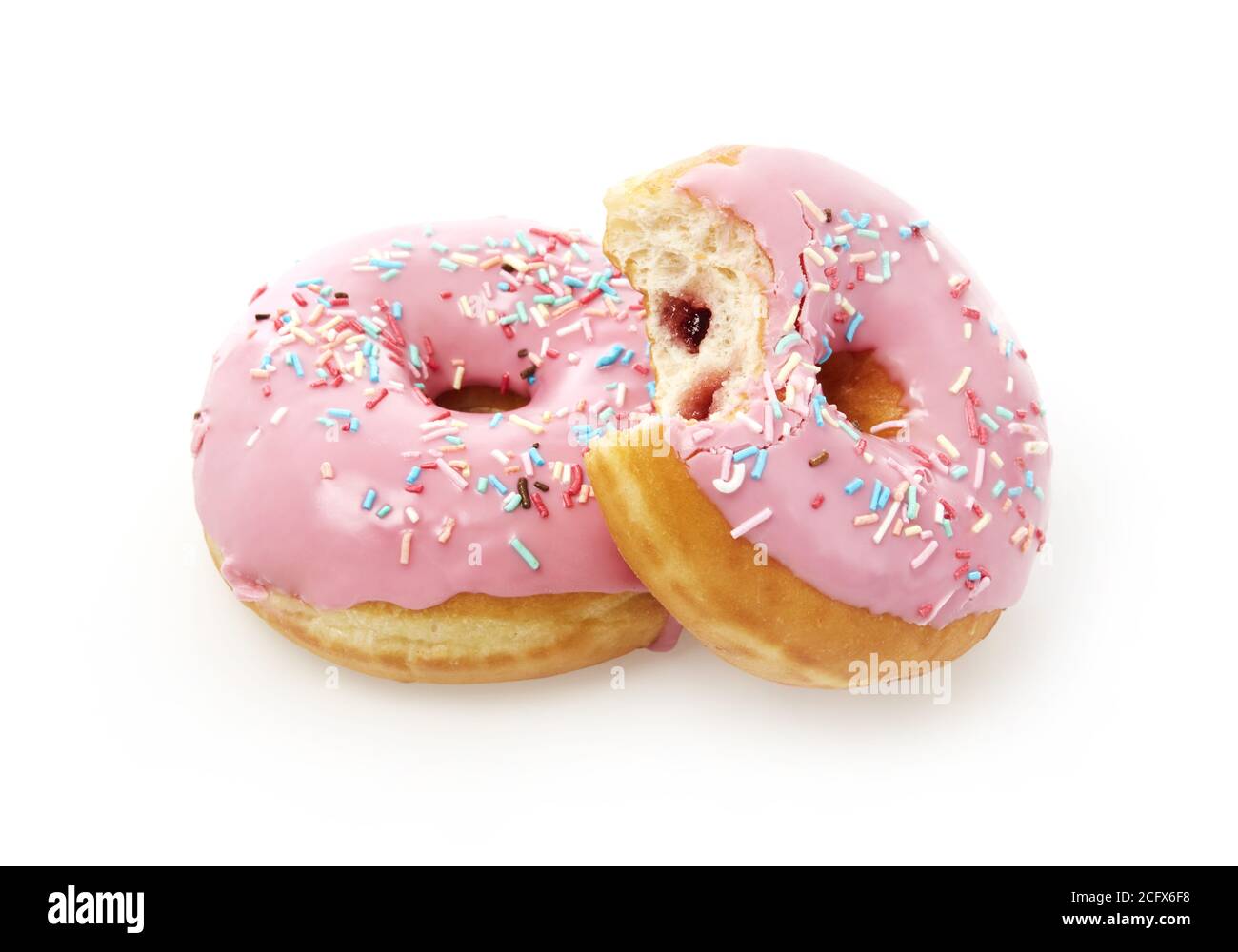 Delicious donuts isolated on white Stock Photo - Alamy