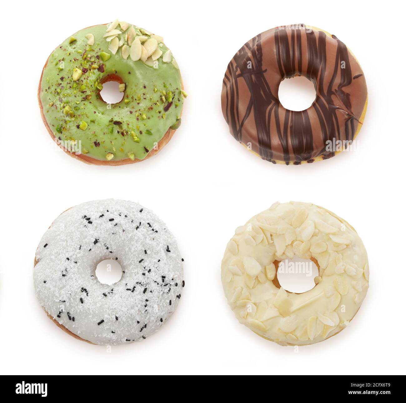 Delicious donuts isolated on white Stock Photo - Alamy