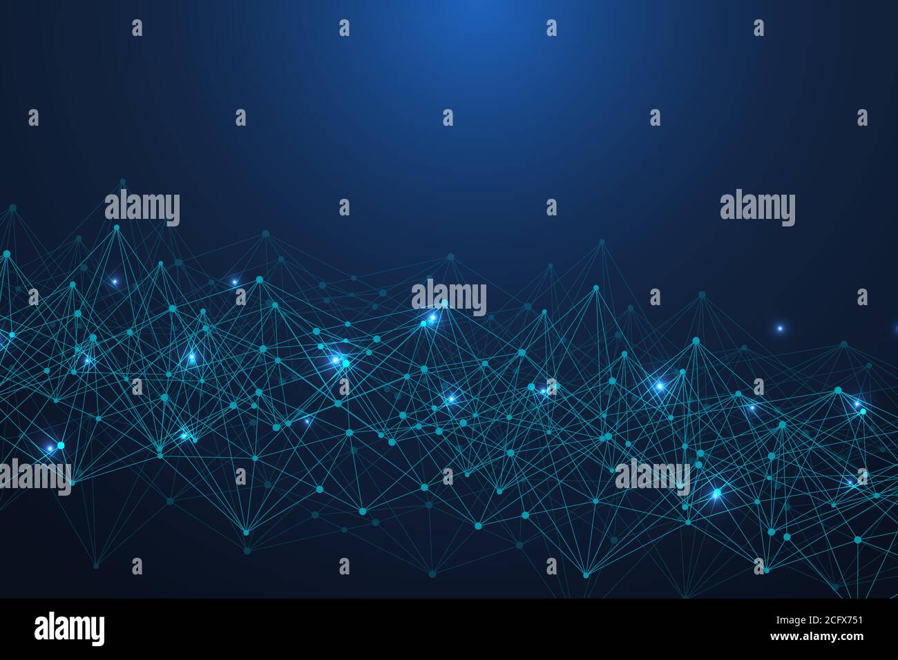 Big Data Visualization Background. Modern futuristic virtual abstract background. Science network pattern, connecting lines and dots. Global network Stock Vector
