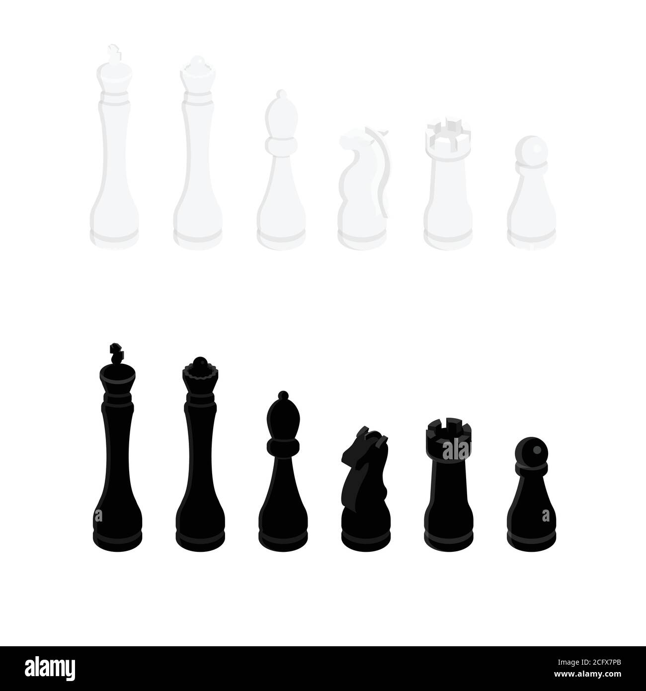 Two chess pieces - pawns made from lacquered wood Vector Image