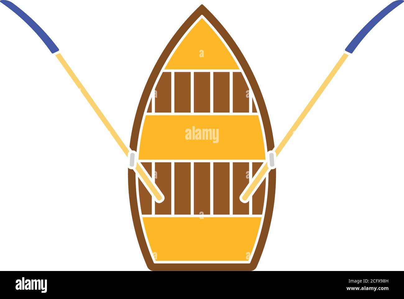 Paddle Boat Icon. Flat Color Design. Vector Illustration. Stock Vector