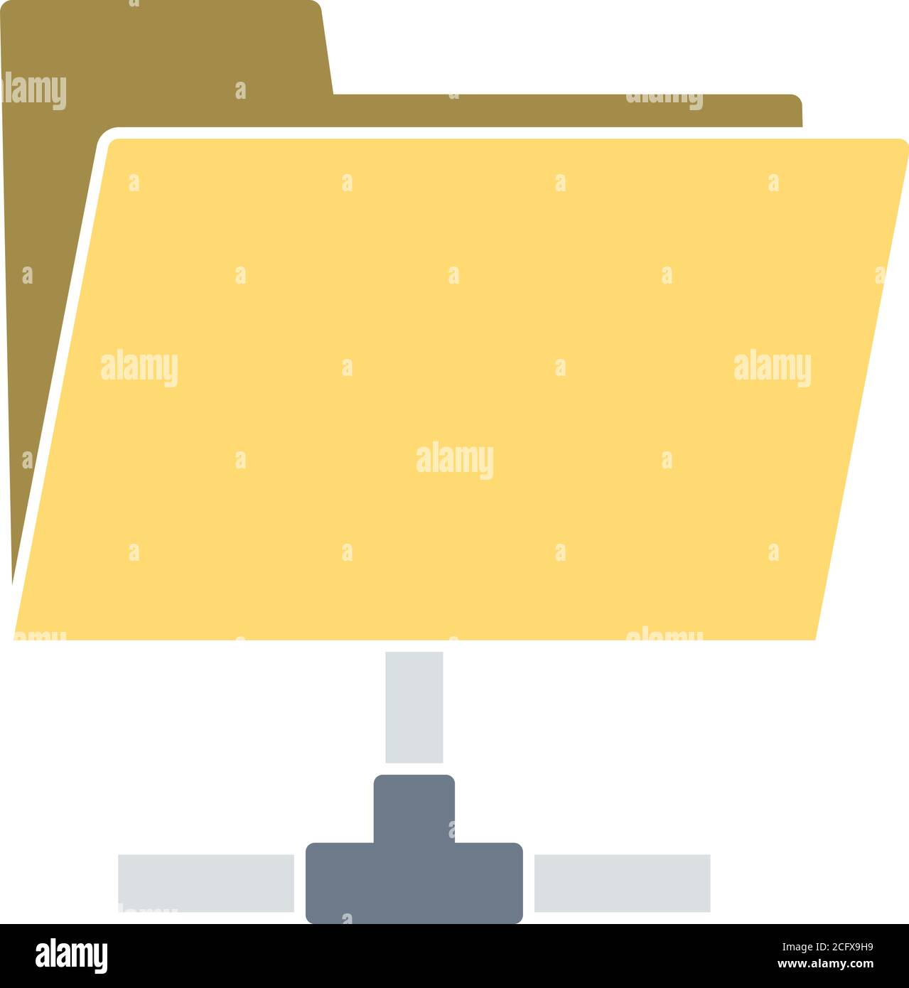 Shared Folder Icon. Flat Color Design. Vector Illustration. Stock Vector