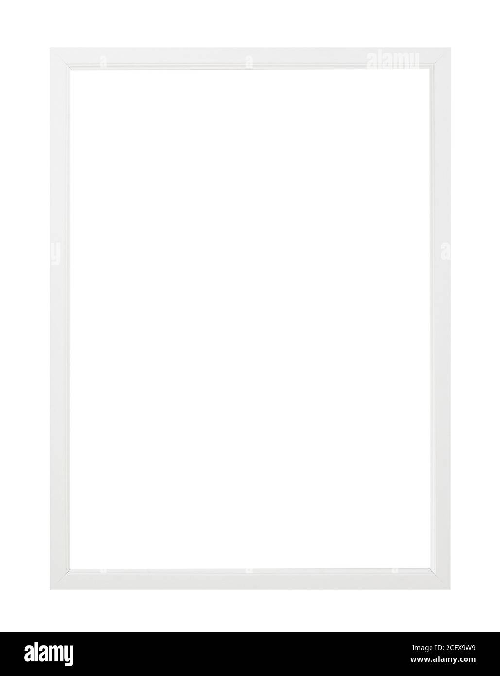 Simple white picture frame on white background Stock Photo Alamy