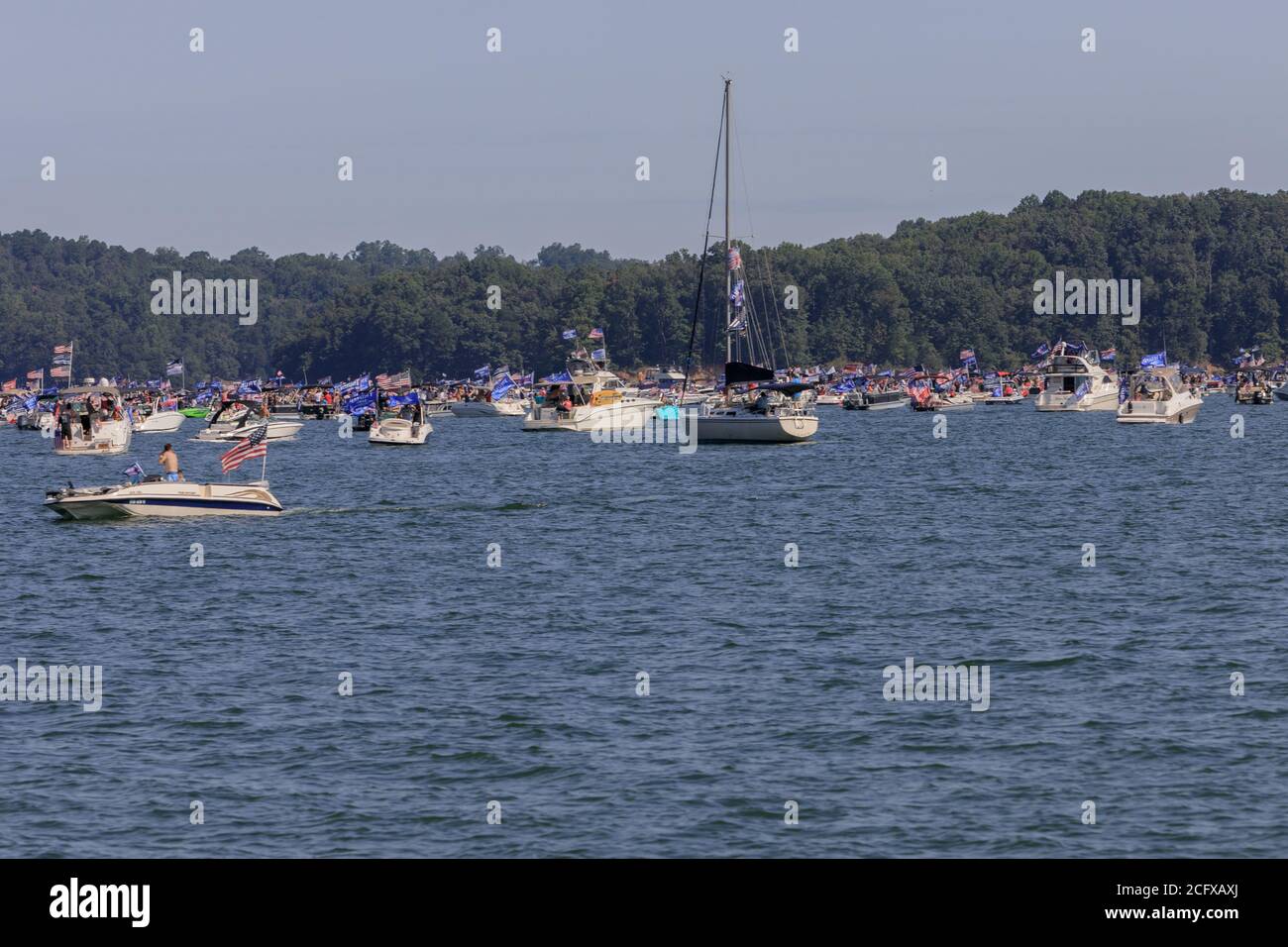 Boat parade at Lake Lanier Stock Photo Alamy