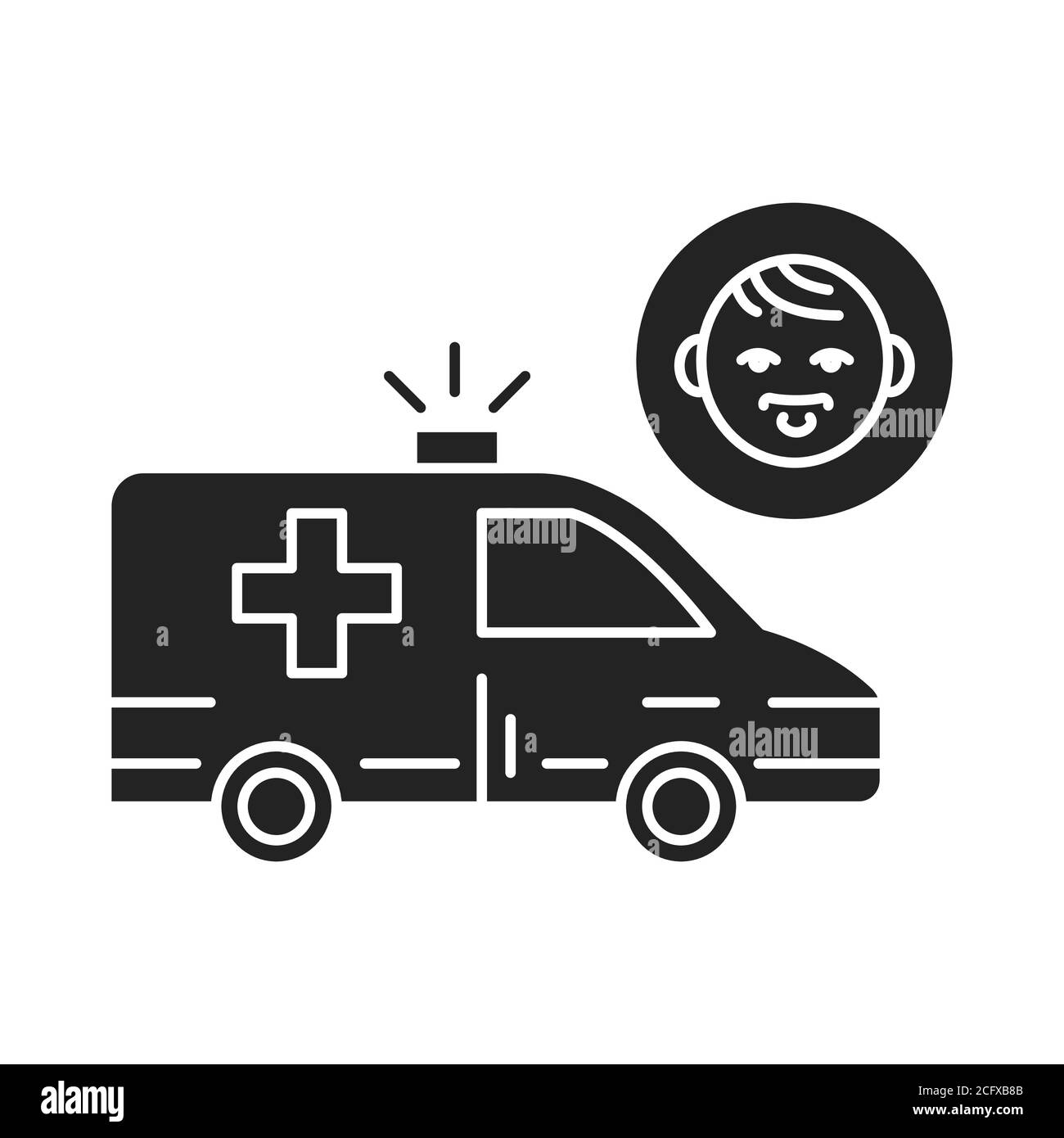 Pediatric urgent care black glyph icon. First aid children. Pictogram ...