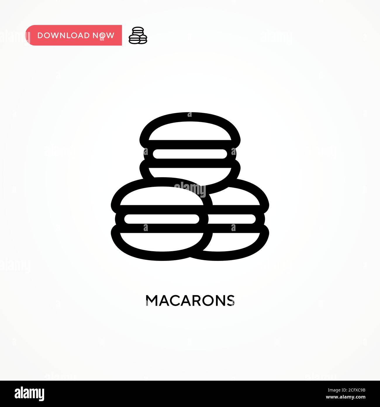 Macarons Simple vector icon. Modern, simple flat vector illustration for web site or mobile app Stock Vector