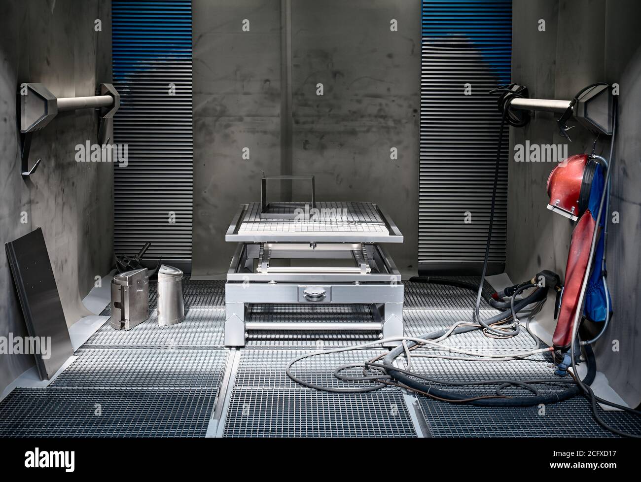 Interior of a welding chamber. Stock Photo