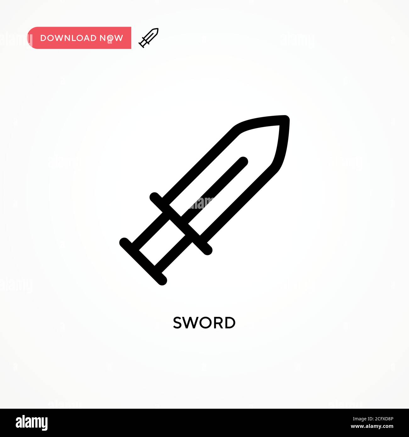 Sword Simple vector icon. Modern, simple flat vector illustration for web site or mobile app Stock Vector