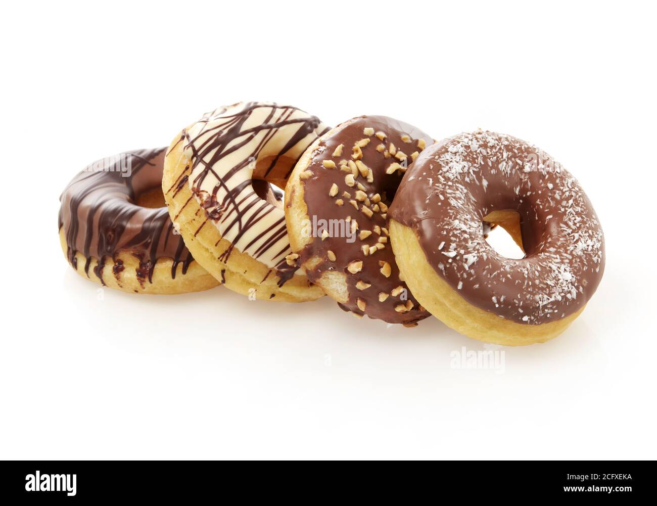 Delicious donuts isolated on white Stock Photo - Alamy