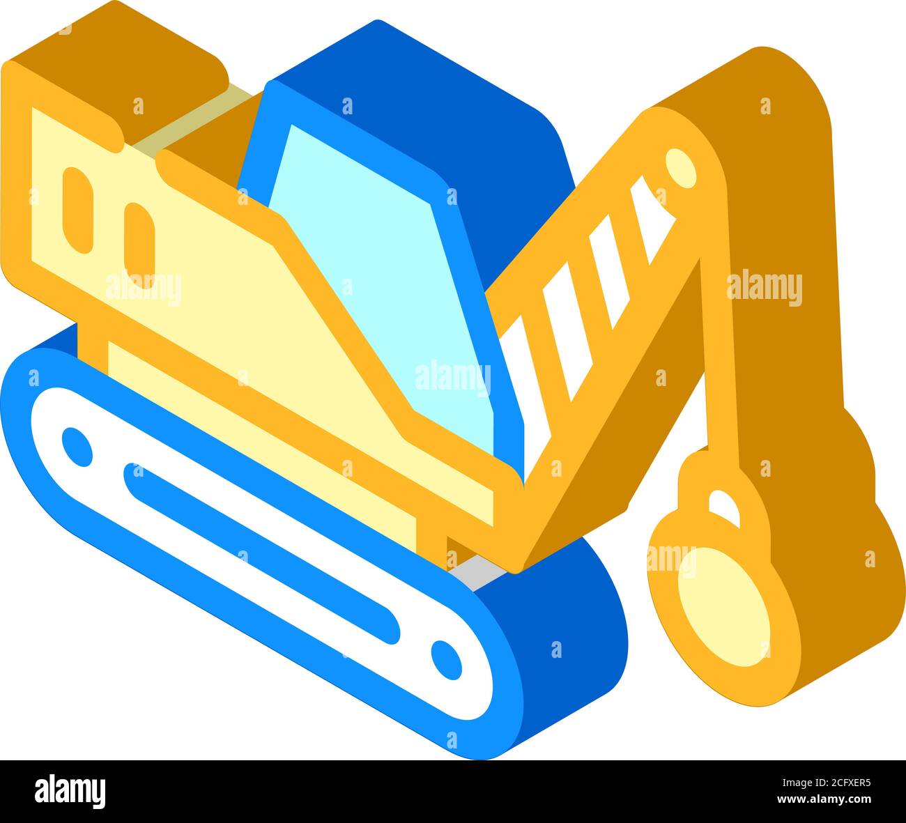 demolition crane isometric icon vector isolated illustration Stock ...