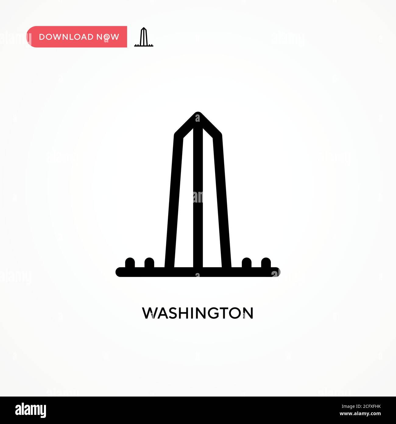 Washington Simple vector icon. Modern, simple flat vector illustration for web site or mobile app Stock Vector