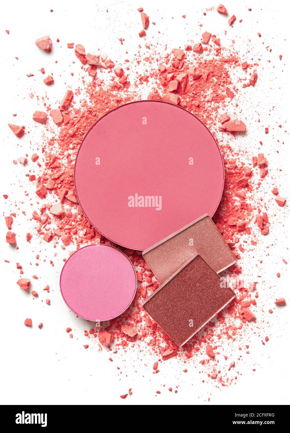 Crushed eye shadow on white background Stock Photo