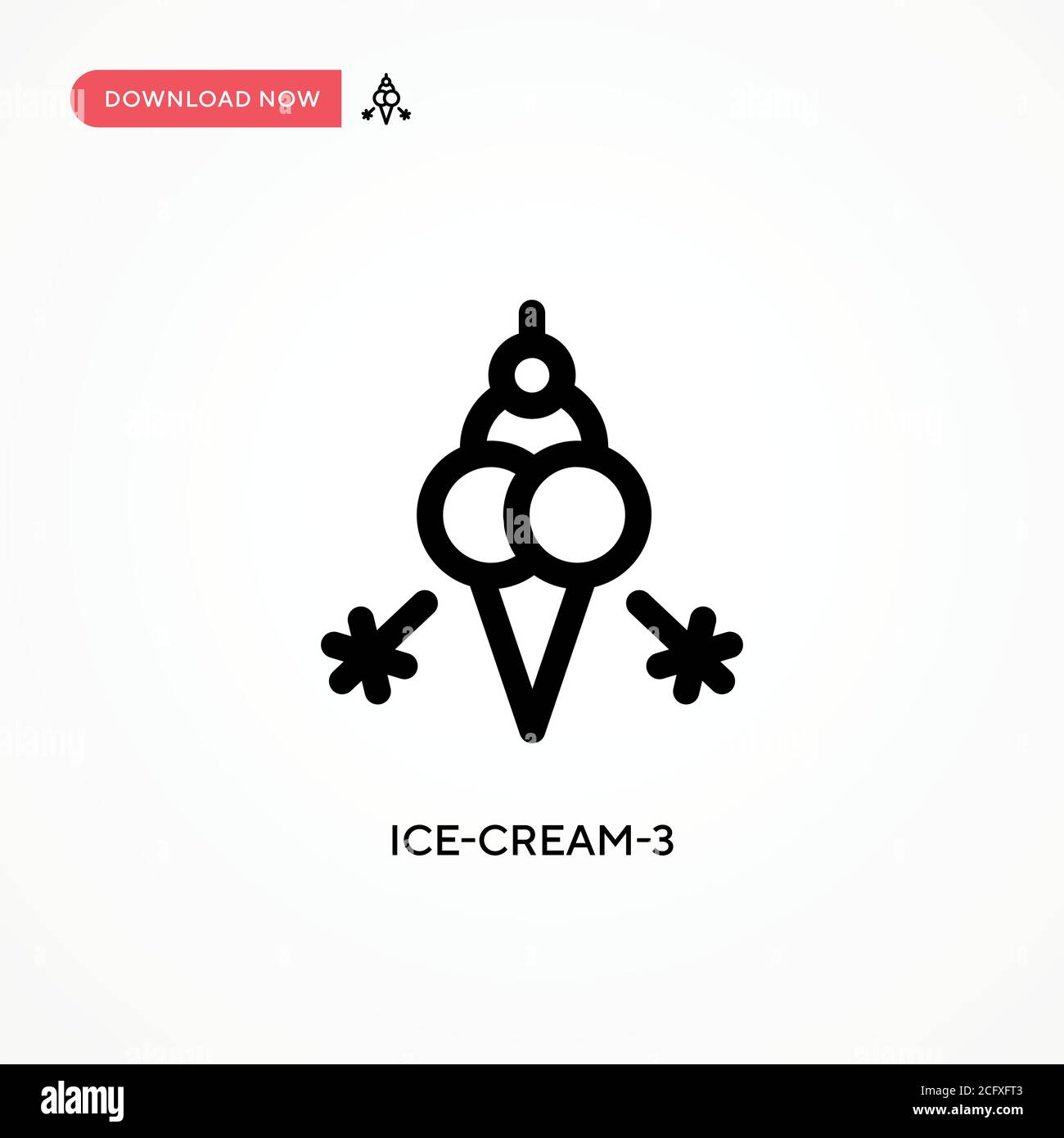 Ice-cream-3 Simple vector icon. Modern, simple flat vector illustration for web site or mobile app Stock Vector