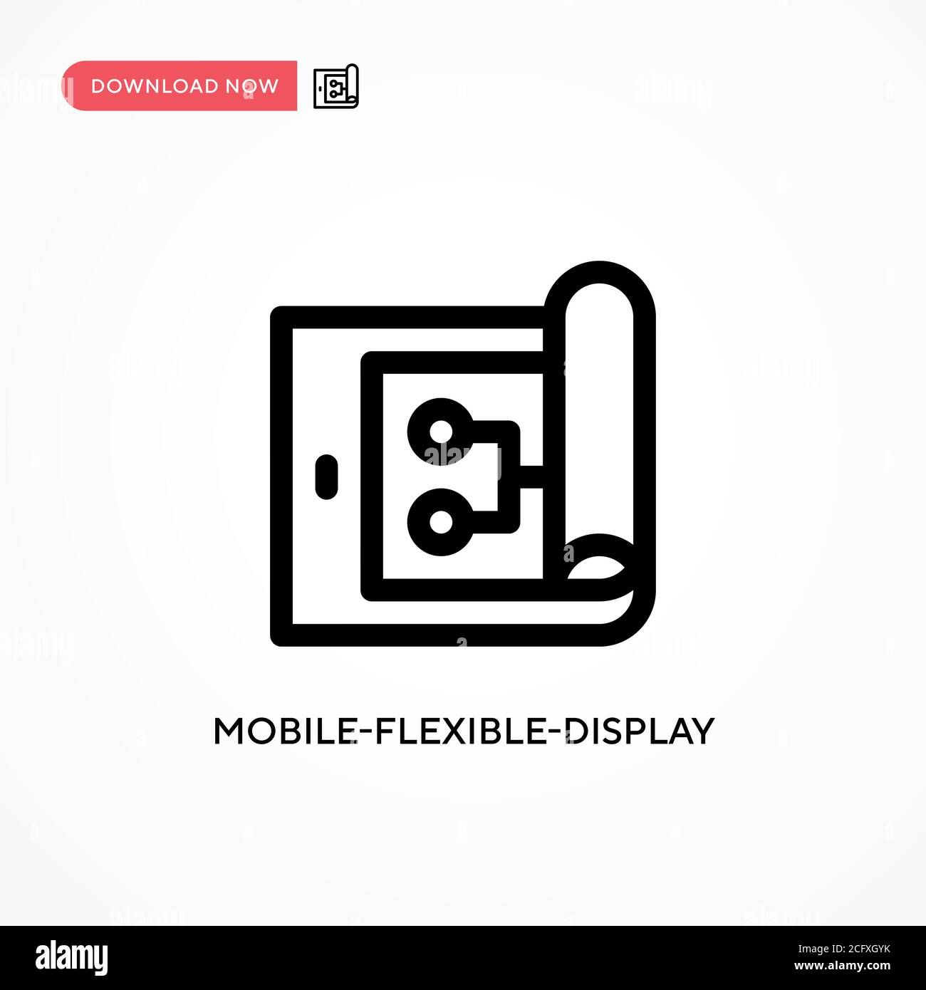 Mobile-flexible-display Simple vector icon. Modern, simple flat vector illustration for web site or mobile app Stock Vector