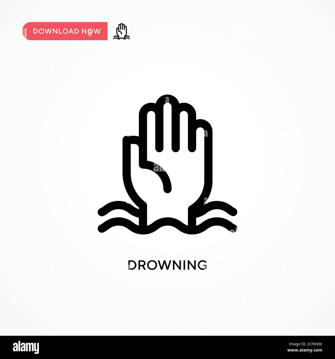 Drowning Simple vector icon. Modern, simple flat vector illustration ...