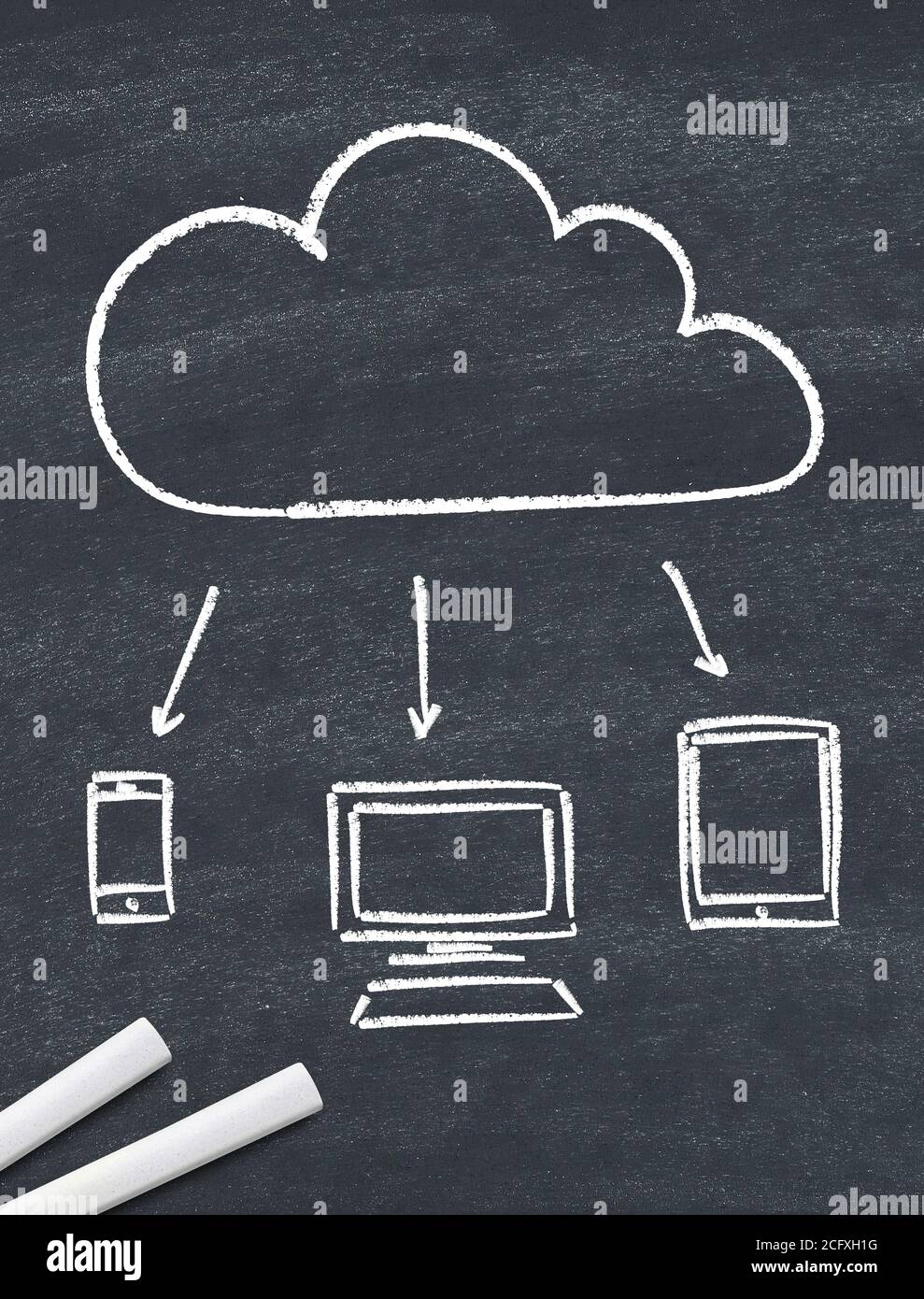 Cloud computing on blackboard Stock Photo - Alamy