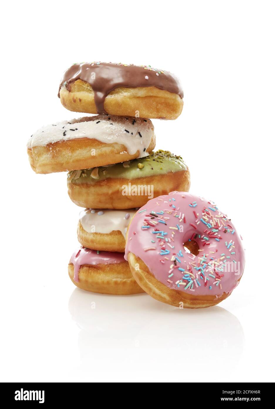 Delicious donuts isolated on white Stock Photo - Alamy