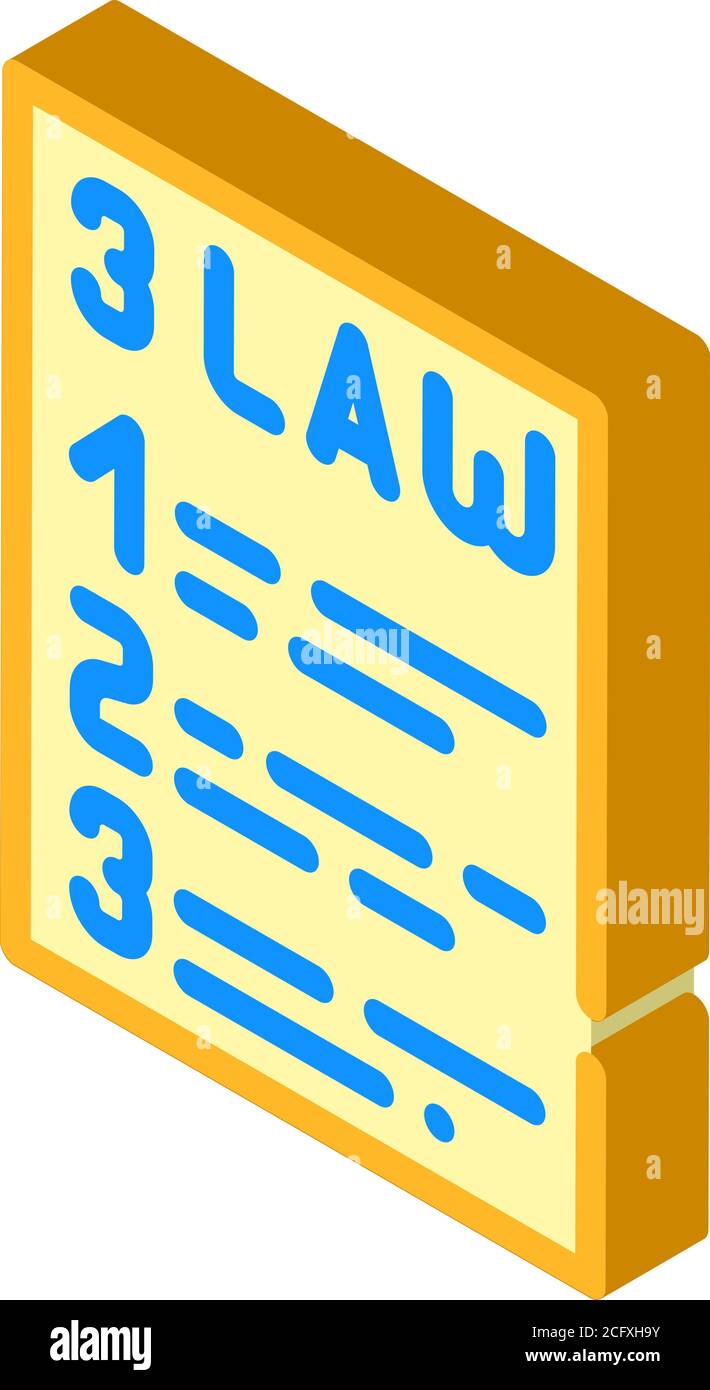 Isaac Asimov 3 Laws Of Robotics Isometric Icon Vector Illustration