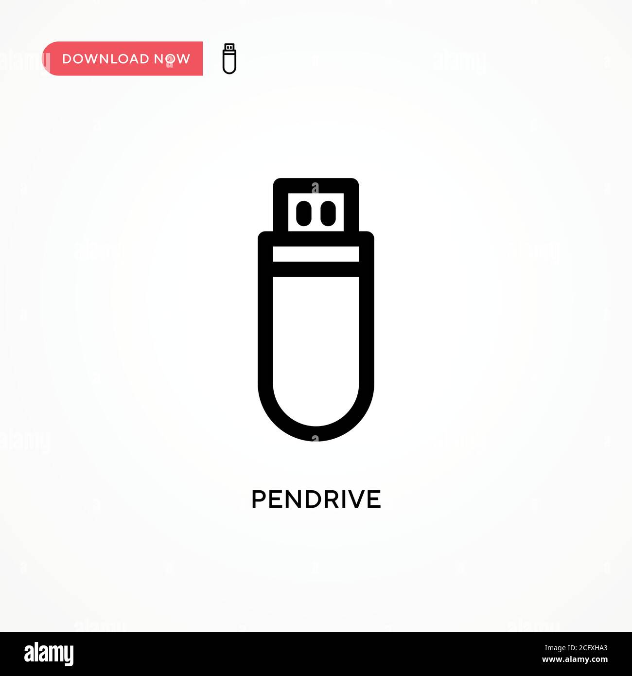 Pendrive Simple vector icon. Modern, simple flat vector illustration for web site or mobile app Stock Vector