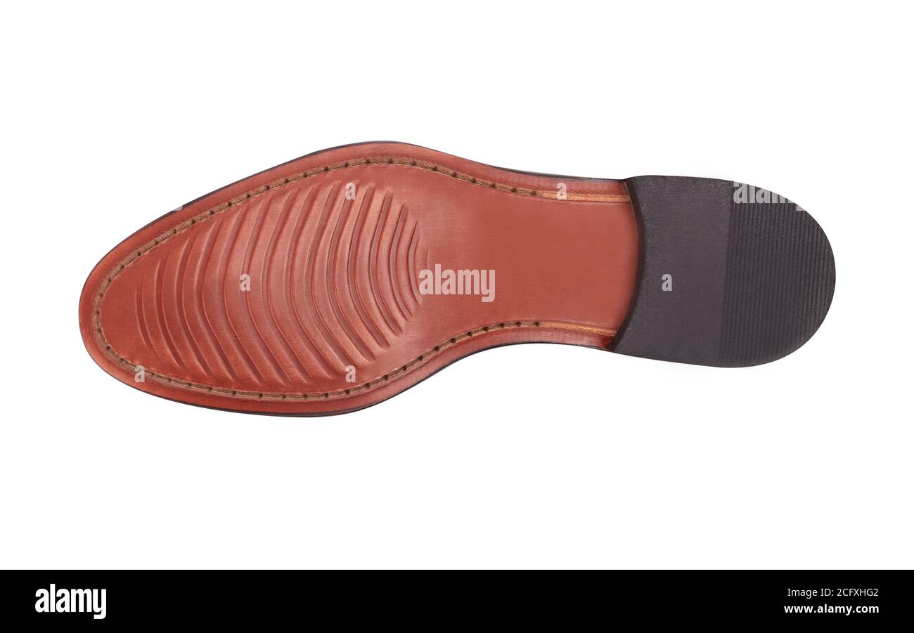 Leather men shoes sole isolated on white Stock Photo Alamy