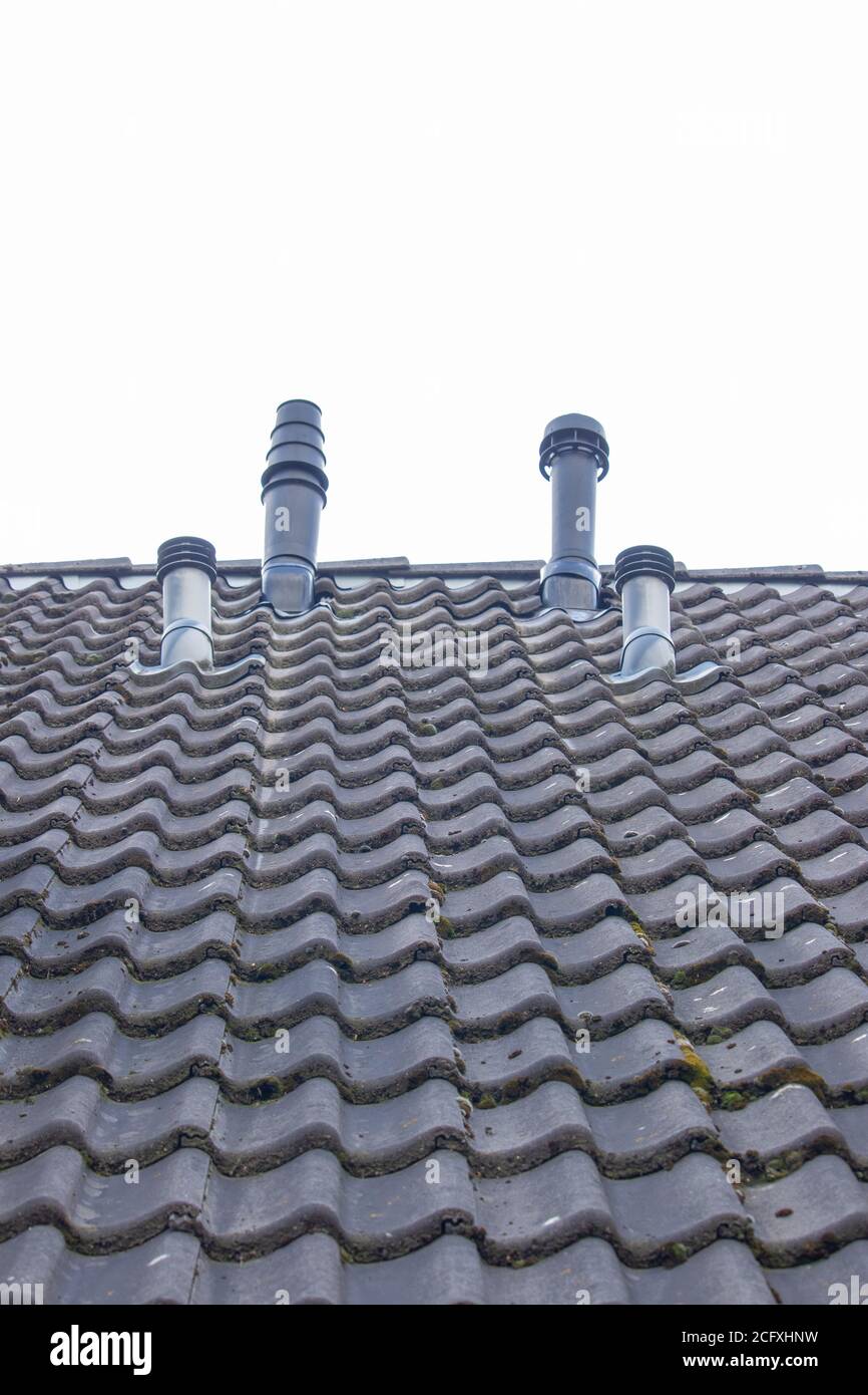 Vertical closeup shot of a textured roof Stock Photo