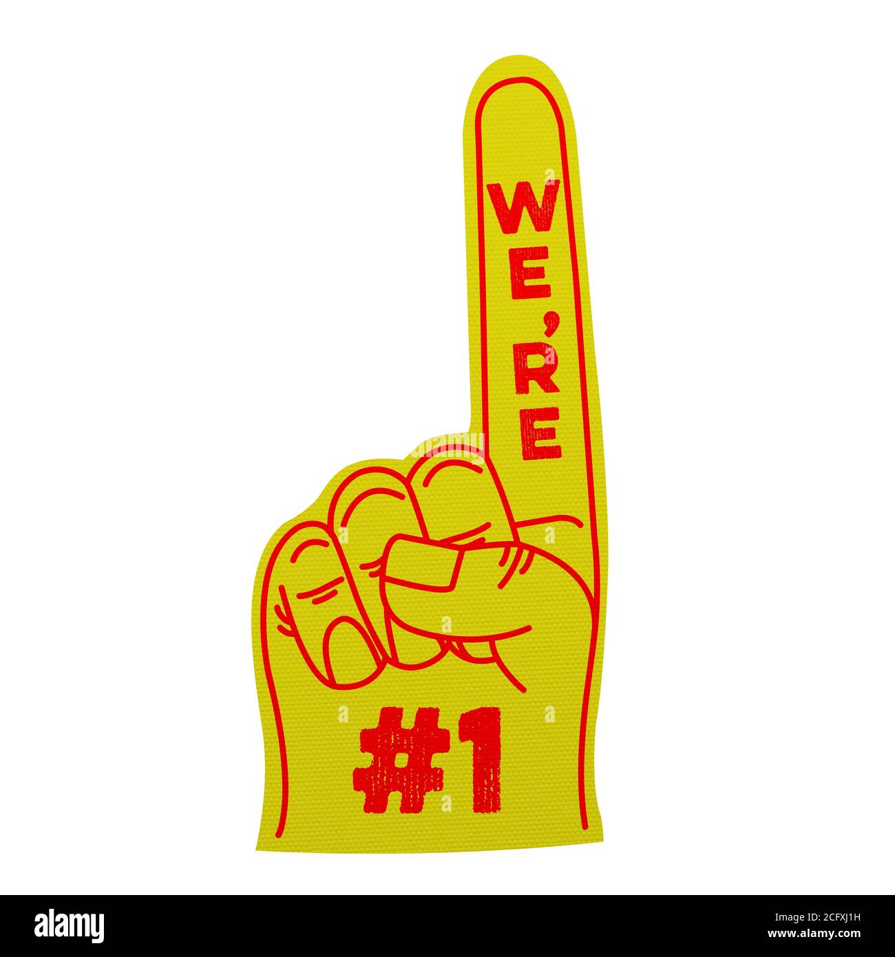 Fan glove with we're number 1 text, white background Stock Photo - Alamy