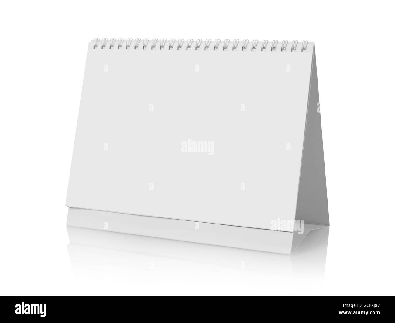 Blank table calendar on white background Stock Photo