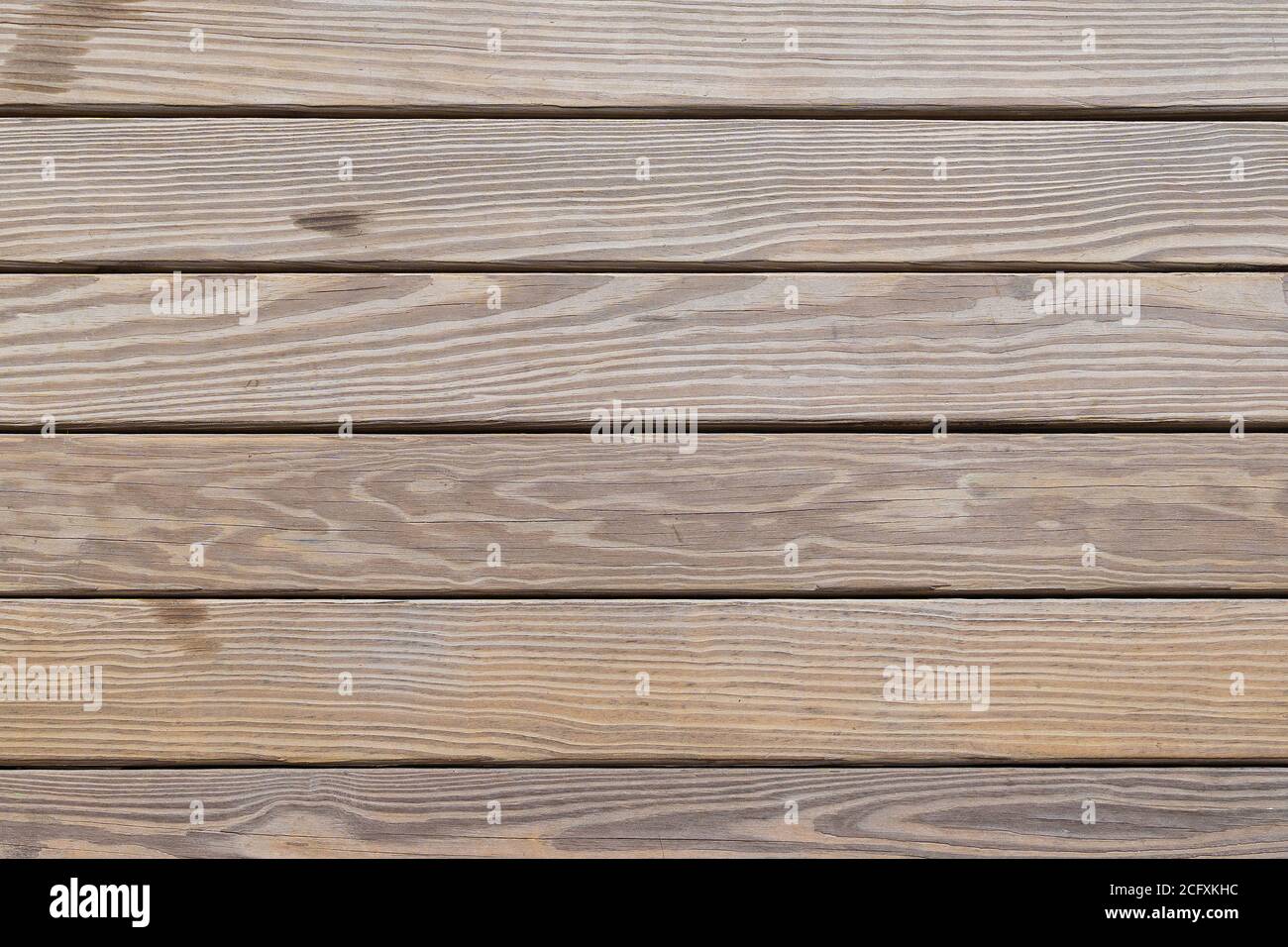 Close up. Old exterior wooden decking or flooring on the terrace. Stock Photo